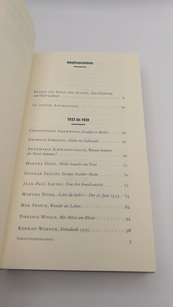 Lubrich, Oliver (Herausgeber): Reisen ins Reich 1933 bis 1945; ausländische Autoren berichten aus Deutschland