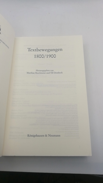 Buschmeier, Matthias (Herausgeber): Textbewegungen 1800/1900 