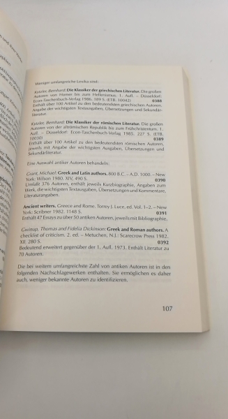 Gullath, Brigitte: Wie finde ich altertumswissenschaftliche Literatur Klassische Philologie, Mittel- und Neulatein, Byzantinistik, alte Geschichte und klassische Archäologie