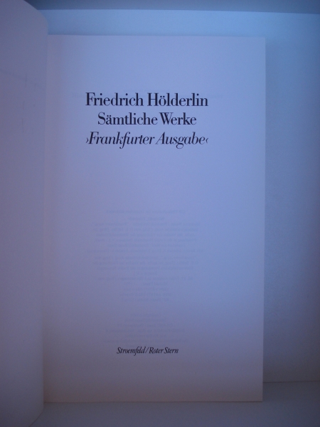 Franz, Michael (Herausgeber): Hölderlin, Friedrich Sämtliche WerkeTeil: Bd. 17., Frühe Aufsätze und Übersetzungen / hrsg. von Michael Franz ...