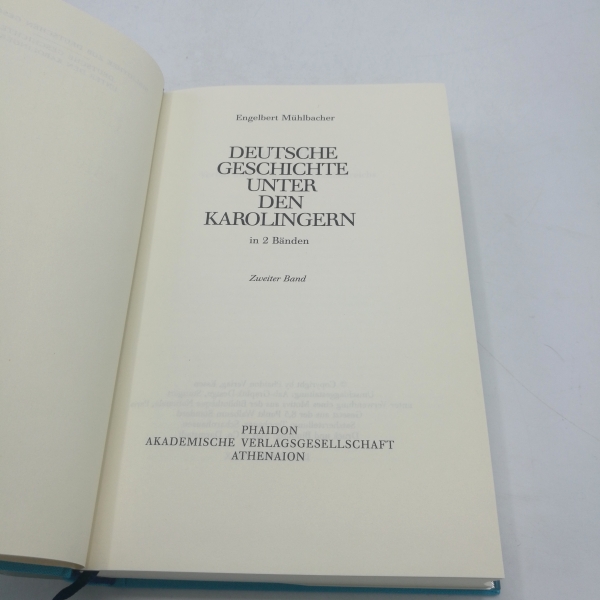 Mühlbacher, Engelbert: Deutsche Geschichte unter den Karolingern In 2 Bänden. (=vollst.)