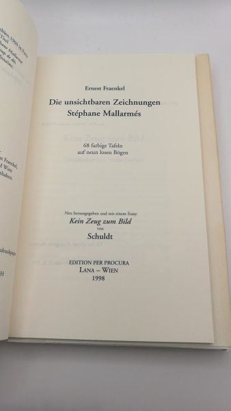 Fraenkel, Ernest: Die unsichtbaren Zeichnungen Stéphane Mallarmés - 68 farbige Tafeln auf neun losen Bögen. 