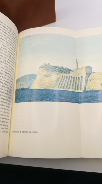 Johann Gottfried Seume: Spaziergang nach Syrakus im Jahre 1802. Mit vier Farbtafeln von Karl Friedrich Schinkel. Mit Beigabe (Schiff im Sturm...). Die Andere Bibliothek. Herausgegeben von Hans Magnus Enzensberger. Limitierte Vorzugsausgabe. 999 Exemplare.