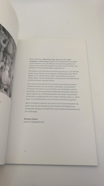 Stadtgalerie Kiel (Hrgs.): Katrin Schmidbauer: "Wenn Keiner Singt, Dann Ist Es Still." Ausstellung von Katrin Schmidbauer und Volker Tiemann vom 16. Oktober 2004 - 9. Januar 2005 in der Stadtgalerie Kiel