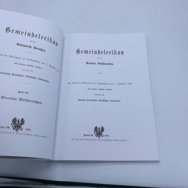 Verein für Familienforschung in Ost- und Westpreußen e.V.:, : Gemeindelexikon für das Königreich Preußen. 2 Hefte in 1 Band