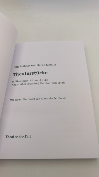 Hübner, Lutz: Lutz Hübner und Sarah Nemitz: Theaterstücke 