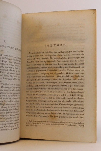 Herbart, J. F., G. Hartenstein (Hrsg.): Johann Friedrich Herbart's Schriften zur Psychologie Dritter Teil: Kleinere Abhandlungen zur Psychologie