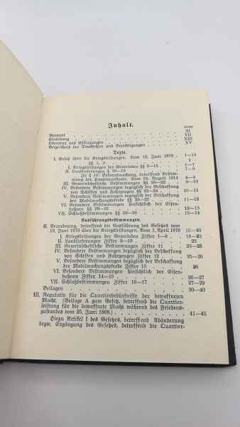 Hirsch (Hrsg.), Dr. jur. Otto: Das Gesetz über die Kriegsleistungen vom 13. Juni 1873 mit den Ausführungs-Bestimmungen nach dem Stand von Ende Juli 1915