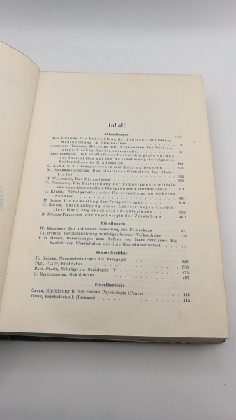 Stern / Lipmann, William / Otto (Hrsg.): Zeitschrift für angewandte Psychologie. Band 31 Zugleich Organ des Instituts für angewandte Psychologie in Berlin