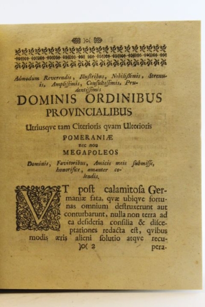 Mevio, David: Discussio Levaminum Inopiae Debitorum Proutea Cum Justo atAequo Moderamine in Terris Bello Deperditis inter Obrutos Aeris Alieni Mole Debitores...