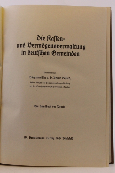 Bäsold, Bruno: Die Kassen- und Vermögensverwaltung in deutschen Gemeinden