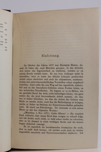 Lenard (Hrsg.), Ph.: Schriften vermischten Inhalts von Heinrich Hertz