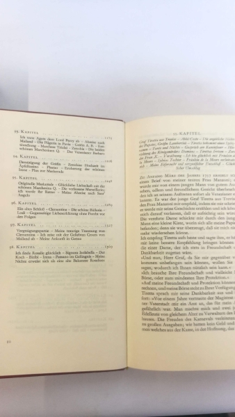 Giacomo Casanova: Memoiren. Vollständig übertragen von Heinrich Conrad 1.-3. Band Dünndruckausgabe. Einband von G. Lachenmaier. Reutlingen, Einbandgestaltung: Boris A. Pfützner