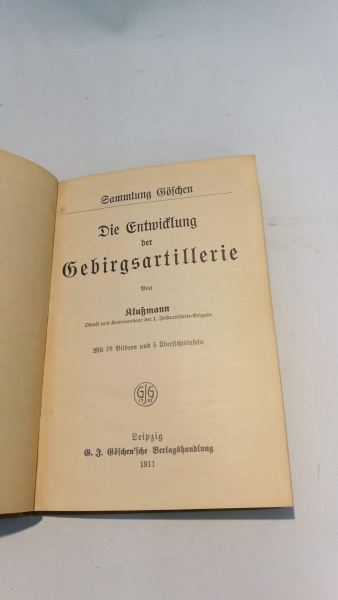 Klußmann, Hermann: Die Entwicklung der Gebirgsartillerie. 