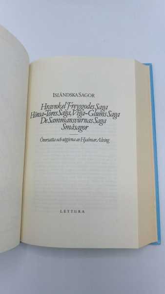 Alving, Hjalmar: Isländska Sagor Översatta och utgivna av Hjalmar Alving