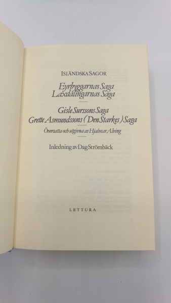 Alving, Hjalmar: Isländska Sagor Översatta och utgivna av Hjalmar Alving