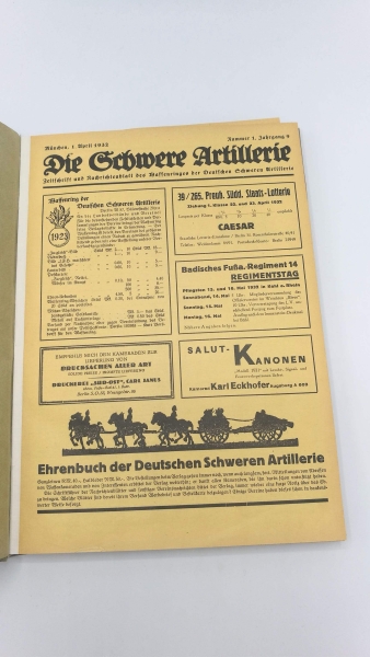 Waffenring der Deutschen Schweren Artillerie (Hrsg.), : Die schwere Artillerie. Zeitschrift und Nachrichtenblatt des Waffenringes der Deutschen Schweren Artillerie. 8. -10. Jahrgang. 