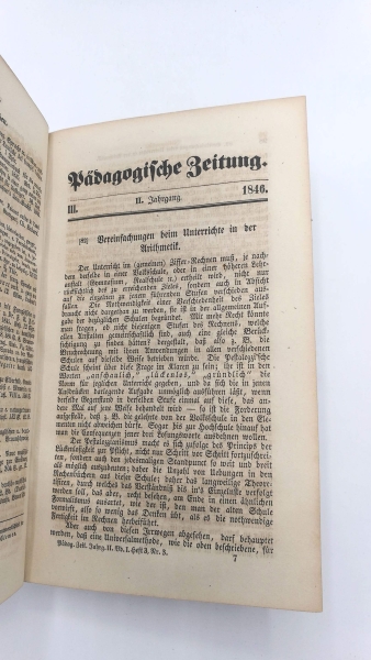 Gräfe / Clemen (Hrsg.), Dr. H. / Dr. C.: Pädagogische Zeitung. Zweiter (2.) Jahrgang 1846. 2. Bände. Mit Fragmenten I. Jahrgang 1845