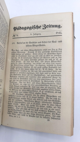 Gräfe / Clemen (Hrsg.), Dr. H. / Dr. C.: Pädagogische Zeitung. Zweiter (2.) Jahrgang 1846. 2. Bände. Mit Fragmenten I. Jahrgang 1845