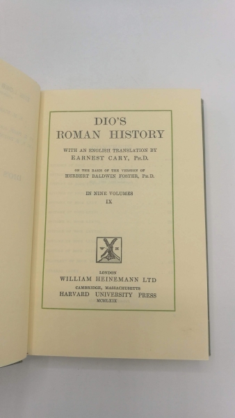 Chrysostomos, Dion: Dio's Roman History. In nine Volumes. Volume IX. Books LXXI-LXXX The Loeb Classical Library