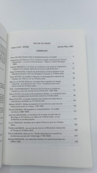 Revue du Nord (Hrsg.): Aux Origines de la Revolution Industrielle Second fascicule