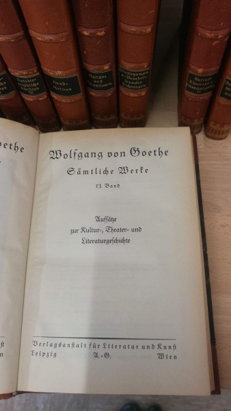 von Goethe, Wolfgang: Sämtliche Werke. Neue wohlfeile Ausgabe. Fünf Serien. Band 1-15 (komplett). 