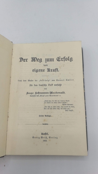 Schramm-Macdonald, Hugo: Der Weg zum Erfolg durch eigene Kraft 