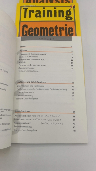 Arzt / Dahlke / Steibl, Kurt / Eberhard / Horst: Konvolut aus drei Bänden: Training Analysis / Training Algebra / Training Geometrie