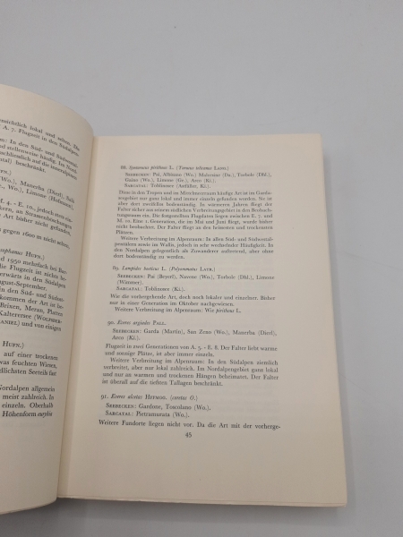 Wolfsberger, Josef: Die Macrolepidopteren-Fauna des Gardaseegebietes (6. Beitrag zur Kenntnis der Lepidopterenfauna der Südalpen)