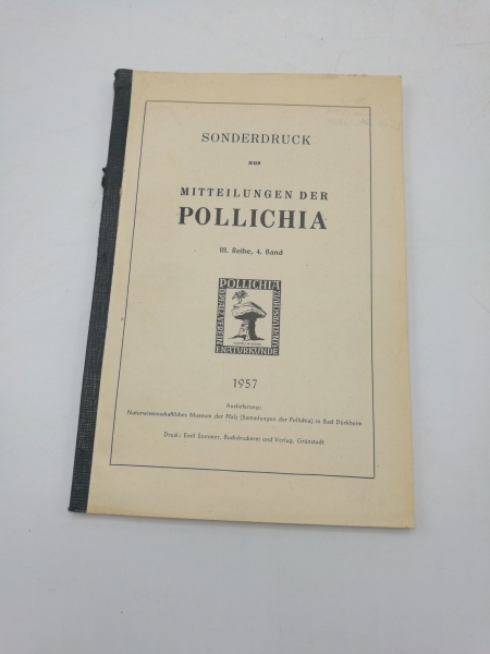 de Lattin, Gustav: Die Lepidopteren Fauna der Pfalz. I. + II. + III. Teil vollständig (4 Bände) Sonderdruck aus Mitteilungen der Pollichia. III. Reihe