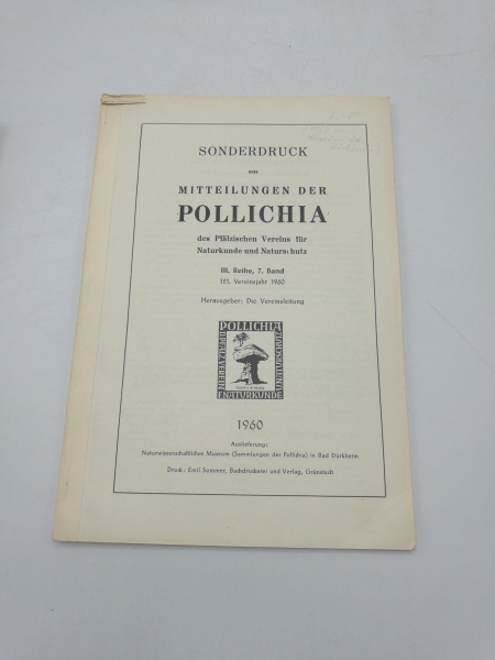 de Lattin, Gustav: Die Lepidopteren Fauna der Pfalz. I. + II. + III. Teil vollständig (4 Bände) Sonderdruck aus Mitteilungen der Pollichia. III. Reihe