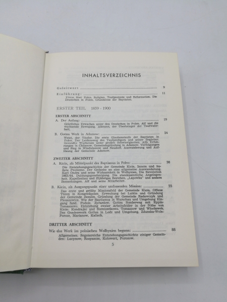 Robert L. Kluttig: Geschichte der deutschen Baptisten in Polen von 1858 - 1945 Mit eingeklebter Postkarte mit Widmung und Signatur des Verfassers