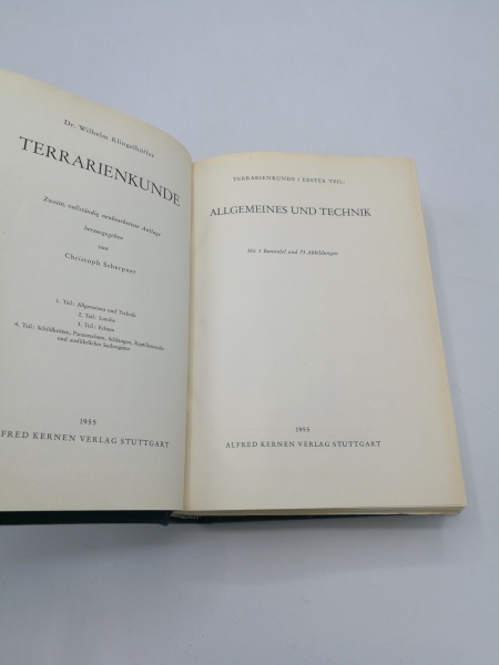 Klingelhöffer, Wilhelm: Terrarienkunde. 4 Teil in 1 Band (=vollständig)