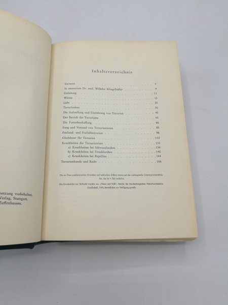 Klingelhöffer, Wilhelm: Terrarienkunde. 4 Teil in 1 Band (=vollständig)