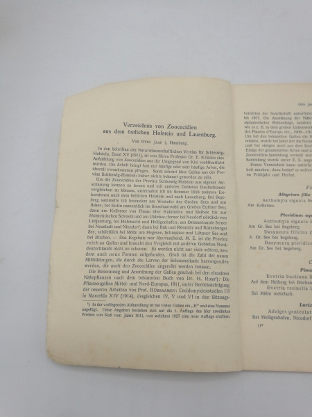 Jaap, Otto: Verzeichnis von Zoocecidien aus dem östlichen Holstein und Lauenburg Sonderdruck aus Schriften des Naturwissenschaftlichen Vereins für Schleswig-Holstein. Band XVIII, Heft 1, 1927