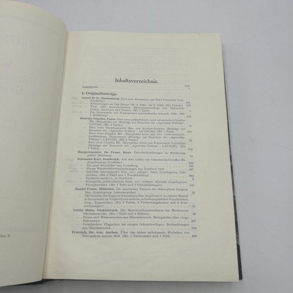 Wiener Entomologischen Gesellschaft (Hrsg.), : Zeitschrift d. Wiener Entomologischen Gesellschaft, 39. Jahrgang, 65. Band 1954, Nr 1-12 (=vollst.). Gebunden! 