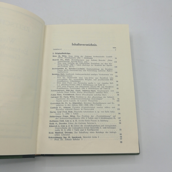 Wiener Entomologischen Gesellschaft (Hrsg.), : Zeitschrift d. Wiener Entomologischen Gesellschaft, 33. - 35. Jahrgang, 59. -61. Band 1948-50. Drei vollständige Jahrgänge gebunden! 