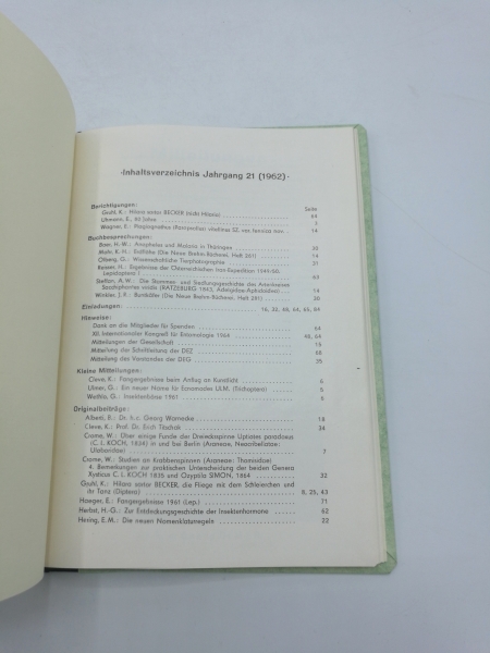 Deutsche Entomologische Gesellschaft (Hrsg.): Mitteilungen der Deutschen Entomologischen Gesellschaft e.V. Jahrgang 19-21, 1960-62 (=3 Bände)