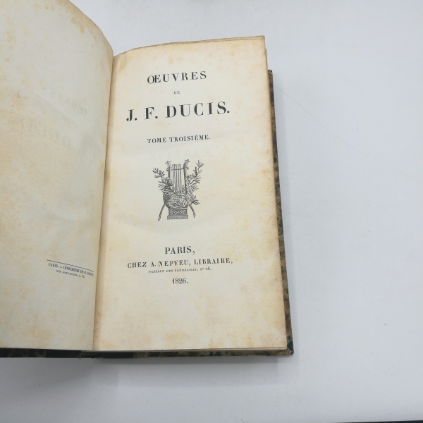 Ducis, Jean-François: Oeuvres de J. F. Ducis. 4 Bände (=vollst.)