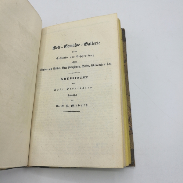 Mebold, Carl August: Welt-Gemälde-Gallerie oder Geschichte und Beschreibung aller Länder und Völker. 6 Teile in 1 Band