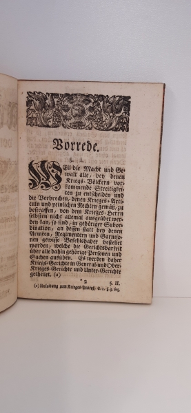 Laurentii, Johann Gottlieb: 	Versuch einer gründlichen Abhandlung von der Jurisdiction gegen die excedirende und verbrechende Soldaten im Heil. Römischen Reich, aus denen Landes- und Kriegs-Gesetzen, Verordnungen und Befehlen entworffen, auch mit historis