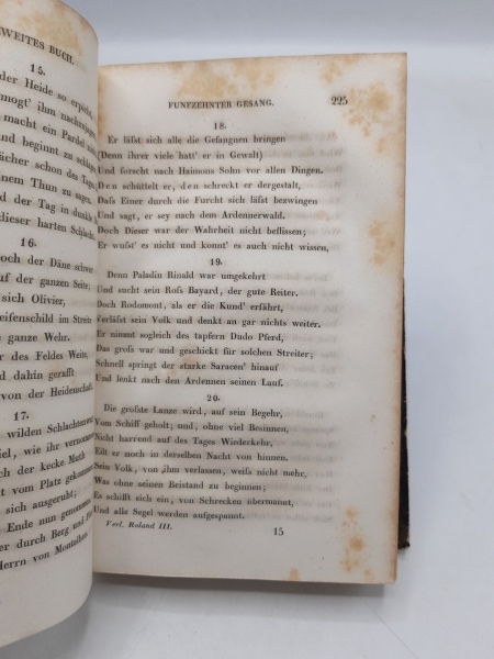 Matteo Maria Bojardo: Matteo Maria Bojardo´s, Grafen von Scaniano, Verliebter Roland. Zum erstenmale verdeutscht und mit Anmerkungen versehen von J.D. Gries [komplett in 4 Bänden]