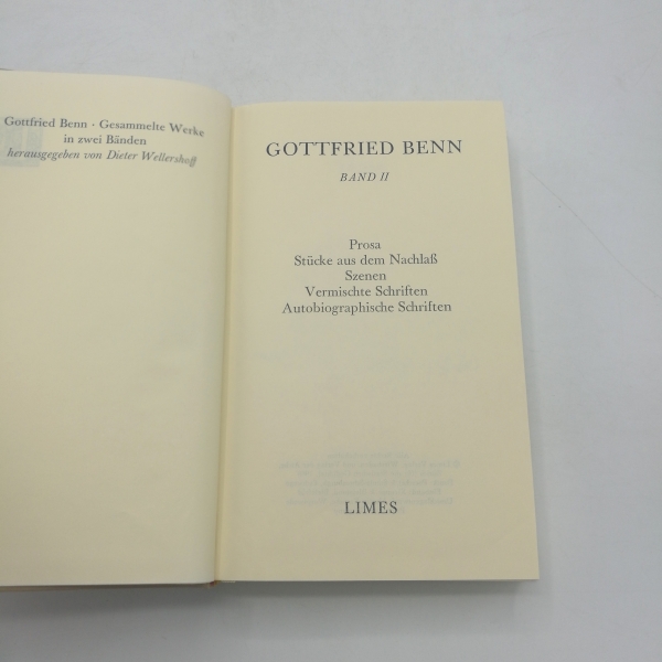 Benn, Gottfried: Gottfried Benn. Gesammelte Werke in zwei Bänden. 2 Bände (=vollst.)