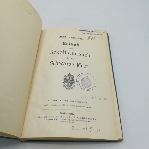 Reichs-Marine-Amt (Hrsg.), : Beiheft zum Segelhandbuch für das Schwarze Meer