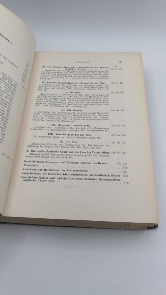 Reichs-Marine-Amt: Nordsee-Handbuch Östlicher Teil. INKLUSIVE: Kriegsergänzung zum Nordsee-Handbuch östlicher Teil, 1917 Von Hanstholm bis Terschelling. Abgeschlossen mit "Nachricht für Seefahrer" Ausgabe 50 vom 24. November 1917