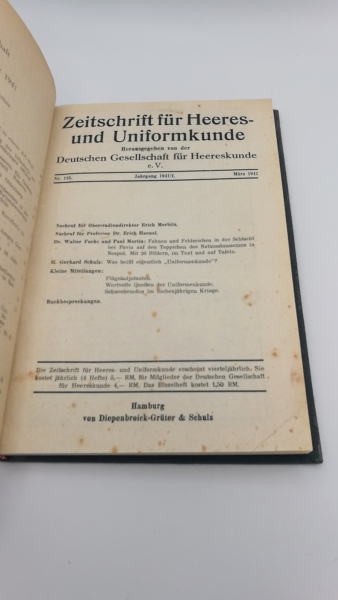 Deutsche Gesellschaft für Heereskunde e.V. (Hrsg.): Zeitschrift fur Heeres-und Uniformkunde. Jahrgang 1941 (Heft 115-117)