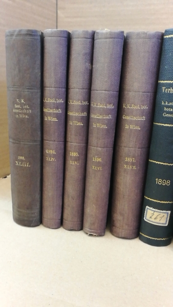 Zoologisch-Botanische Gesellschaft Wien (Hrgs.): Verhandlung der kaiserlich.königlichen zoologisch-botanischen Gesellschaft in Wien. Jahrgang 1898-1902, 43-52. Band  (= 10 Bände)