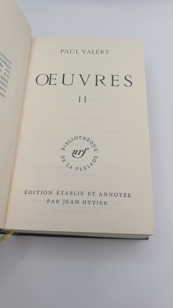 Valéry, Paul: Oeuvres de Paul Valéry. 2 Vol (=complet.) Bibliothèque de la Pléiade. Édition établie et annotée par Jean Hytier