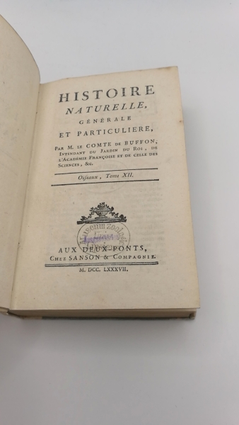 Le Comte de Buffon (Hrsg.): Historie naturelle générale et particuliere. Oiseaux, Tome XII [12]