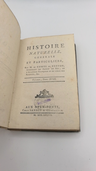 Le Comte de Buffon (Hrsg.): Historie naturelle générale et particuliere. Oiseaux, Tome XVIII [18]